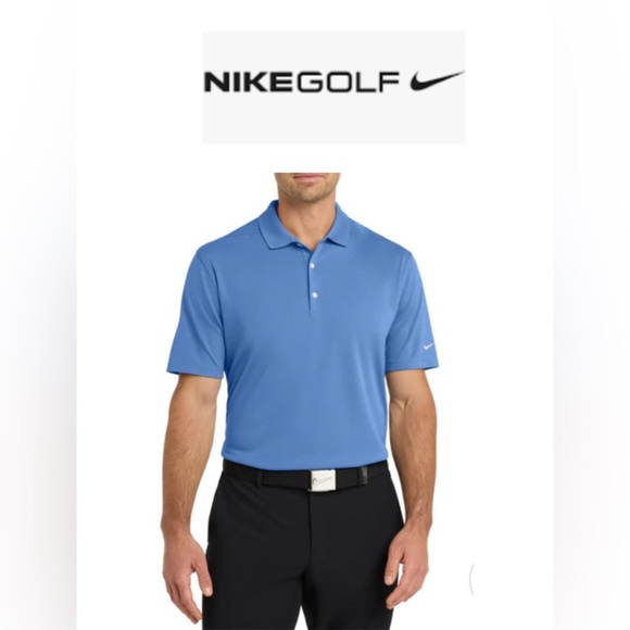 Nike Men Dri-FIT Micro Golf Polo Tee Blue L - Picture 1 of 13